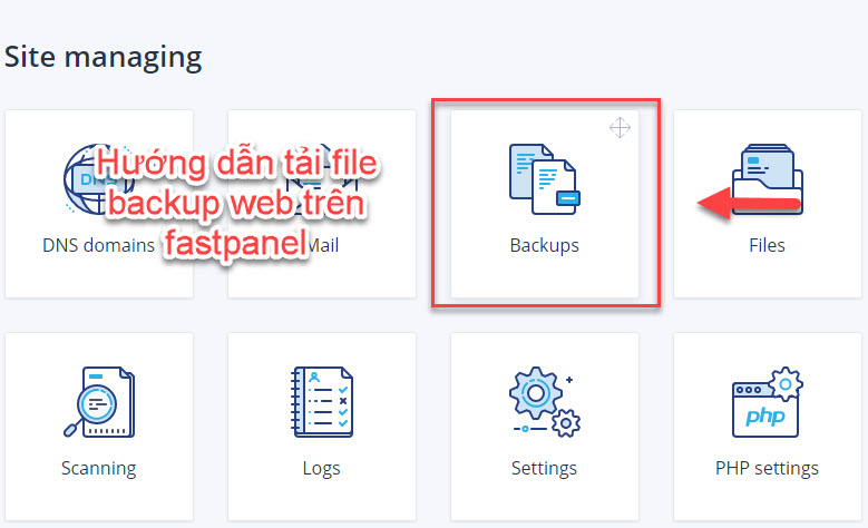 Hướng dẫn tải file backup web trên fastpanel